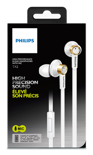 Philips TX2WT/27 headphones/headset Wired In-ear White