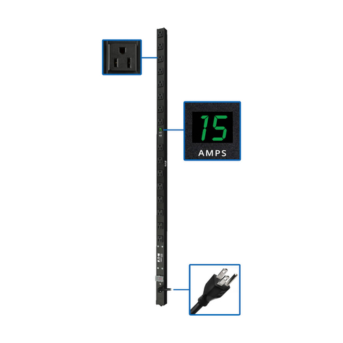 PDU MONOFASICO CON MEDIDOR  DIGITAL 14KW 15A 120V PARA INSTA - PDUMV15