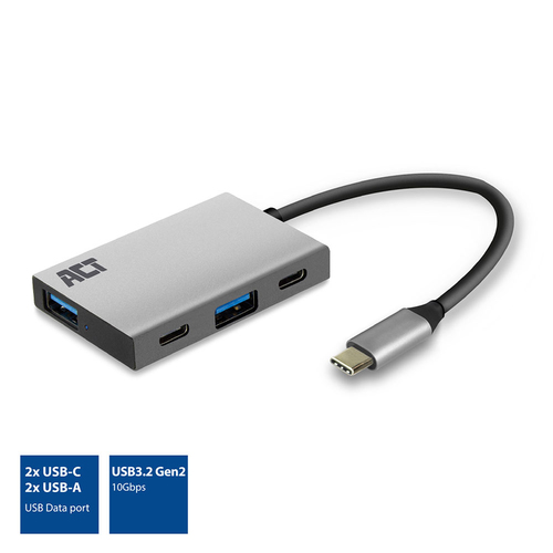ACT AC7070 док-станция для ноутбука USB 3.2 Gen 2 (3.1 Gen 2) Type-C Серый