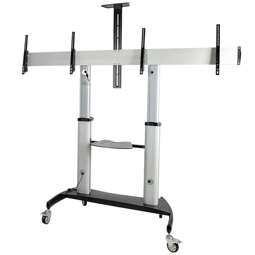 StarTech.com STNDMTVDUO крепление для телевизора 152,4 cm (60") Черный, Серебристый