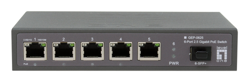 LevelOne Switch 6x GE GEP-0625 2.5GbE 57W 8xPoE+ zwart, afbeelding 2