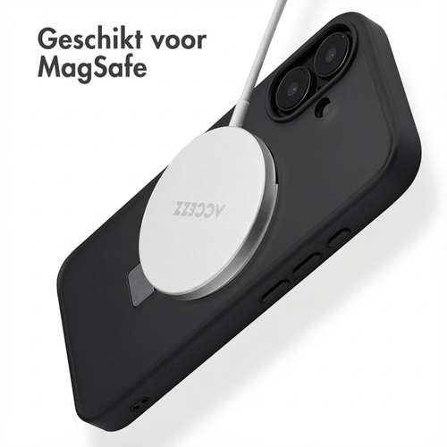 Accezz Ring Stand Backcover met MagSafe iPhone 16 - Zwart, afbeelding 2