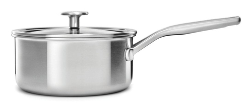 KitchenAid Multi-Ply Stainless Steel Saucepan with Lid in Silver Size: Medium Silver Medium - image 1