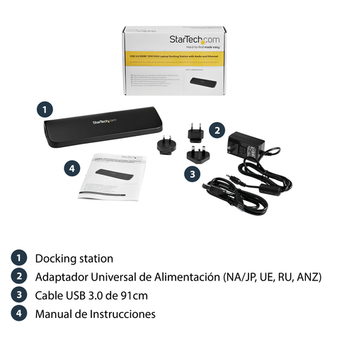 StarTech.com Docking Station USB 3.0 de 2 Monitores para Portátil - HDMI/DVI/VGA - Hub Ladrón 3x USB-A - GbE - Audio - Replicador de Puertos Universal USB-A - Win/macOS/ChromeOS - TAA imagen 11