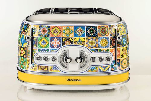 Ariete Positano 0156/0P 4-Slice Toaster - Yellow & Blue, Blue,Silver/Grey,Yellow - image 4