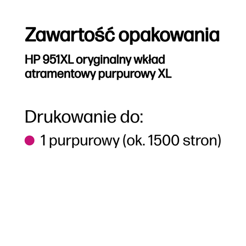 Oryginalny wkład tusz do drukarki HP 951 XL (CN047AE) Purpurowy (Magneta)