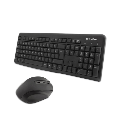 CoolBox COO-KTR-02W клавиатура Мышь входит в комплектацию Офисная Беспроводной RF QWERTY Испанский Черный