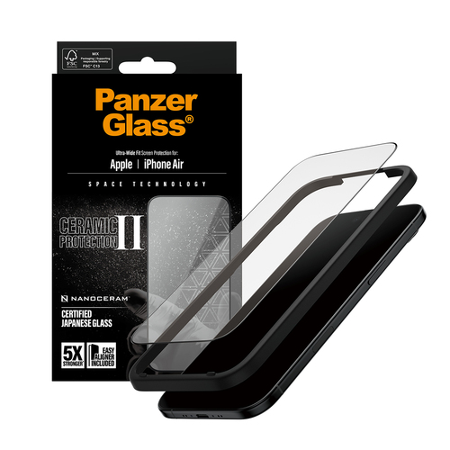 PanzerGlass Ultra-Wide Fit Ceramic II Apple iPhone 17 Air Screenprotector, afbeelding 5
