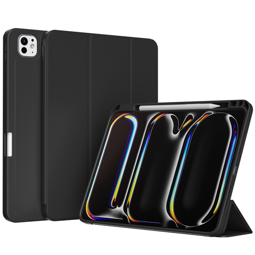 Accezz Smart Silicone Bookcase voor Apple iPad Pro 13 (2024) M4 Tablethoesje Zwart