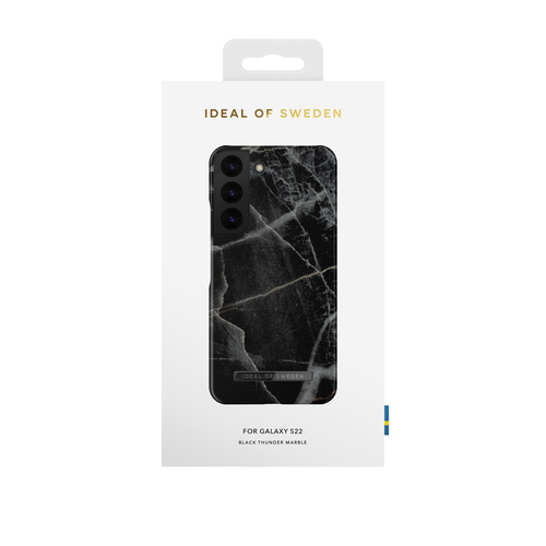 iDeal of Sweden Printed Case Galaxy S22 Black Thunder Marble