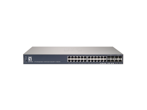 LevelOne 28-Port L2 Managed Gigabit PoE Switch, 802.3at/af PoE, 4 x SFP/RJ45 Combo – image 3