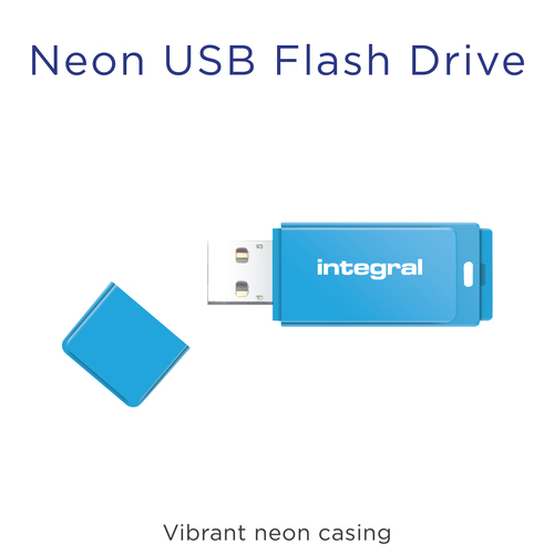 Integral 64GB USB2.0 DRIVE NEON BLUE – image 3