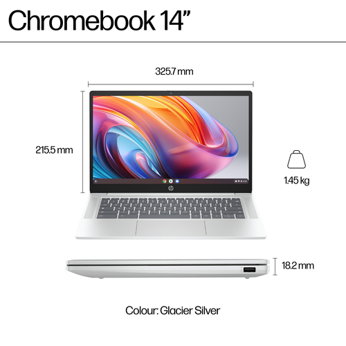 HP 14" 14a-nf0002na Intel® Processor N-series, 4GB RAM, 128GB, eUFS, HD, Chromebook - Grey - image 6