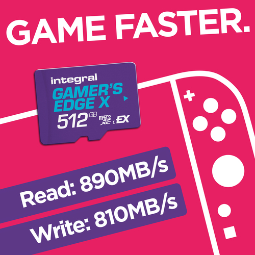 Integral 512GB MSDXC EXPRESS UHS-1 U3 CL10 V30 A1 GAMERS EDGE X CARD UP TO 890MBS READ 810MBS WRITE – image 2