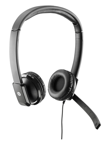 HP QK550AA headphones/headset Wired Head-band Office/Call center Black