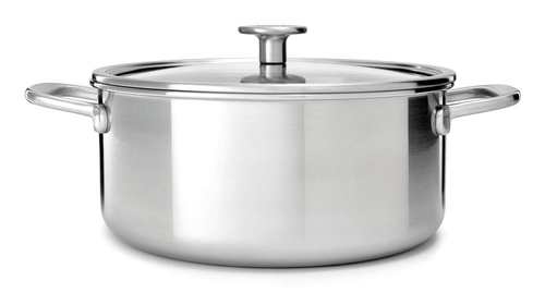 KitchenAid Unisex Multi-Ply Stainless Steel Saucepan w/ Lid in Silver Size: Large Silver L female - image 1