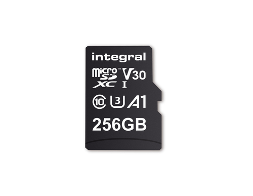 Integral 256GB MICRO SD CARD SDXC UHS-1 U3 CL10 V30 A1 UP TO R-100 MBS