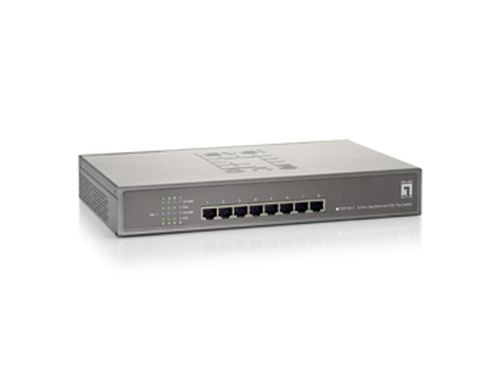 LevelOne 8-Port Fast Ethernet PoE-Plus Switch, 123.2W