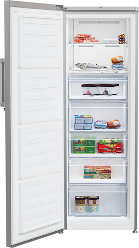 Beko FFP4671PS 171cm Frost Free Upright Freezer - Stainless Steel Effect - E Rated, Stainless Steel - image 3