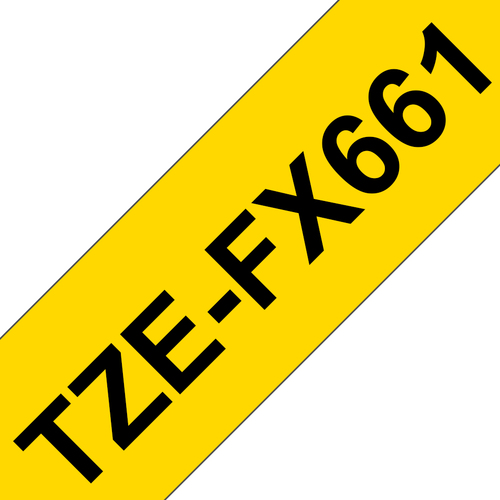Original Brother TZEFX661 36mm Flexible Tape - Black on Yellow - image 1