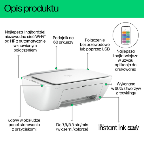 Urządzenie wielofunkcyjne HP DeskJet 2810e USB Wi-Fi