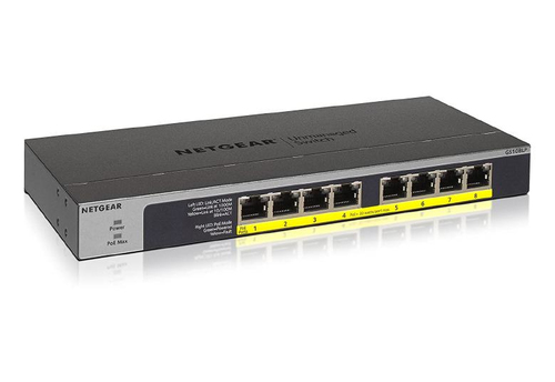 SWITCH - GS108LP - DESKTOP - WIRED - 1GBPS - NETWORKING / PORTS QTY: 8 - GIGABIT