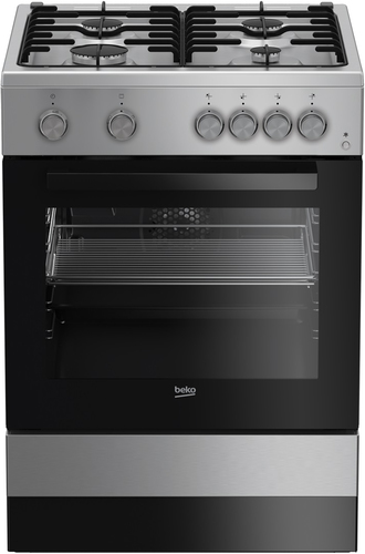 Beko FSG62110DSCS cooker Freestanding cooker Electric Gas Black, Silver