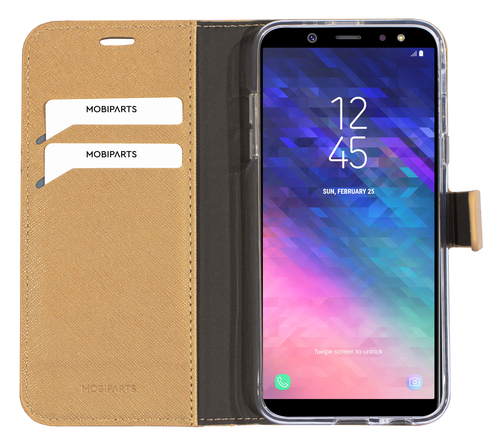 Mobiparts Saffiano Wallet Case Samsung Galaxy A6 (2018) Gold – image 4