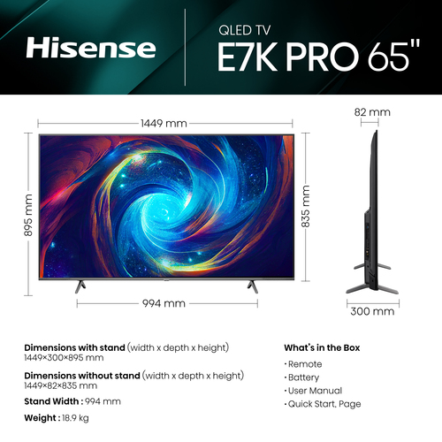 Hisense 65E7KQTUK PRO – image 2