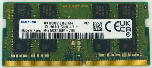 Samsung M471A2K43EB1-CWE 16GB DDR4 3200MHz PC4-25600 SODIMM модуль памяти 1 x 16 GB 3200 MT/s 260-pin SO-DIMM
