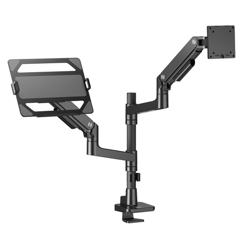 ACT Connectivity Monitorarm met laptophouder office premium, gasveer, paalbevestiging, 1 monitor