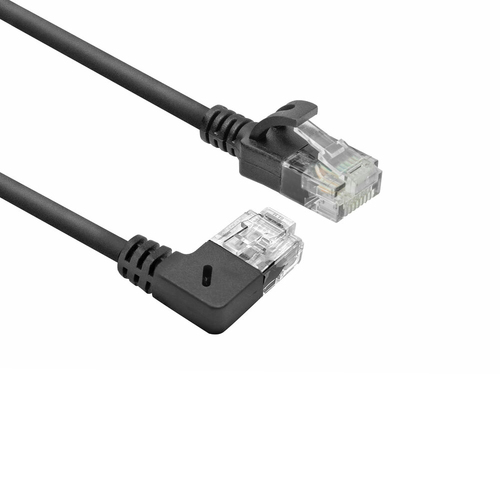 CAT6A U/UTP SLIM R-ANG BK 15CM. 1 stk
