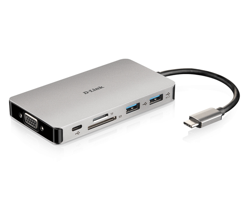 D-Link DUB-M910 dokstacija Vadu USB 3.2 Gen 1 (3.1 Gen 1) Type-C Pelēks