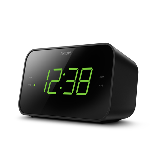 Philips TAR3306 Wake-Up Alarm Clock FM Radio in Black Black - image 4
