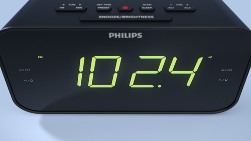Philips TAR3306 Wake-Up Alarm Clock FM Radio in Black Black - image 8
