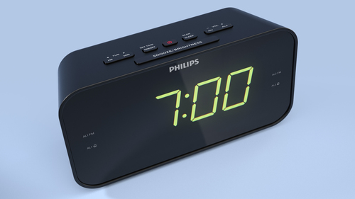Philips TAR3306 Wake-Up Alarm Clock FM Radio in Black Black - image 6