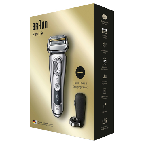Braun Series 9 9359s Latest Generation Electric Shaver, Charging Stand, Case, Silver – image 3