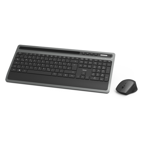 Hama KMW-600 клавиатура Мышь входит в комплектацию Офисная Беспроводной RF QWERTZ Немецкий Антрацит, Черный