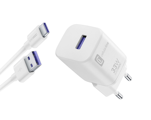 Cellularline ACHOPPKITA2CSV33WW mobile device charger Universal White AC Fast charging Indoor