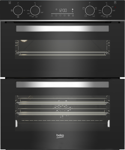 Beko BBTQF24300B 72cm Built-Under Double Fan Oven with Touch Control LED Timer