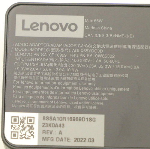 Lenovo PD,65W,20/15/9/5V,3P,WW,DEL, afbeelding 8