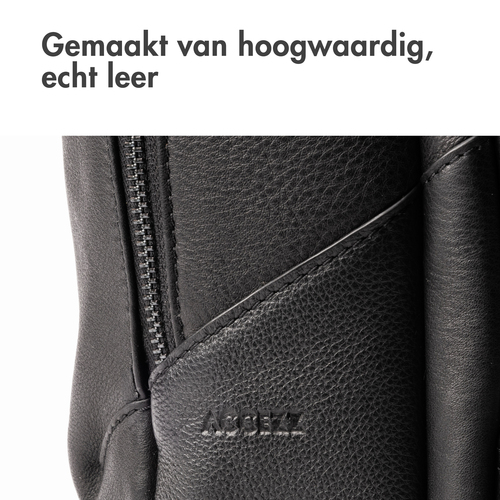 Accezz Leather Laptop rugzak 16 inch - Zwart, afbeelding 2