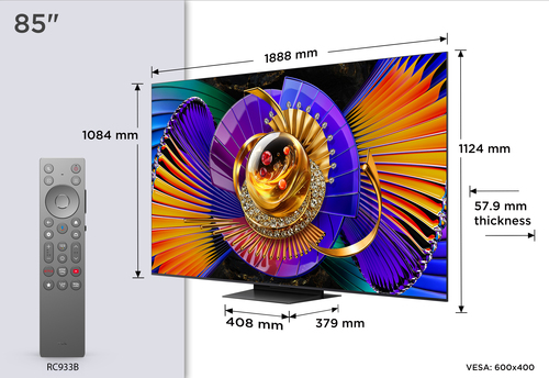 TCL MSQLED85L 85MSQLED85L TV 2.16 m (85") 4K Ultra HD Smart TV Wi-Fi Black 3000 cd/m² – image 4
