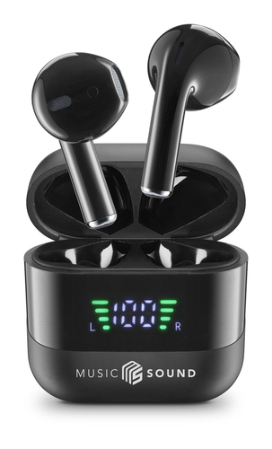 Music Sound 8018080488603 Гарнитура True Wireless Stereo (TWS) Вкладыши Calls/Music Bluetooth Черный