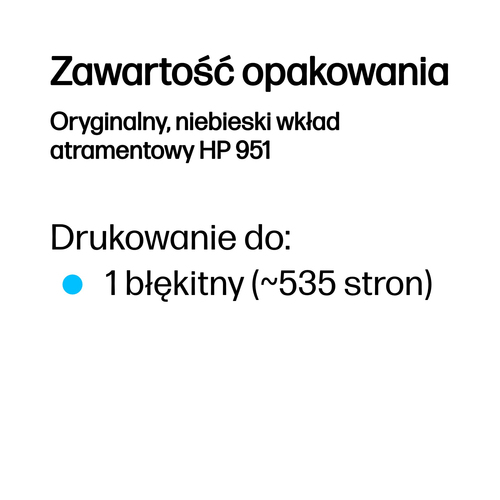 Oryginalny tusz wkład HP 951 Cyan (CN050AE)