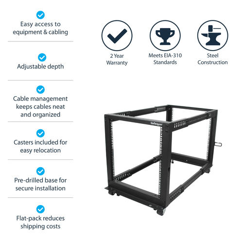 StarTech.com 12U 4-Post Server Rack – image 9