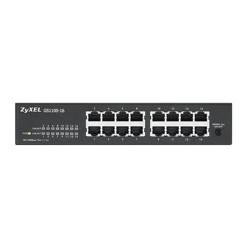 Zyxel GS1100-16-GB0103F Rack Mountable Network Switch Plug & Play Gigabit Whisper Quiet Energy Efficient - image 5