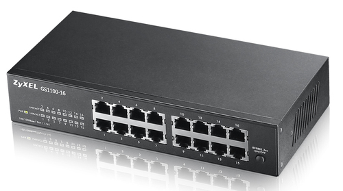 Zyxel GS1100-16-GB0103F Rack Mountable Network Switch Plug & Play Gigabit Whisper Quiet Energy Efficient - image 1