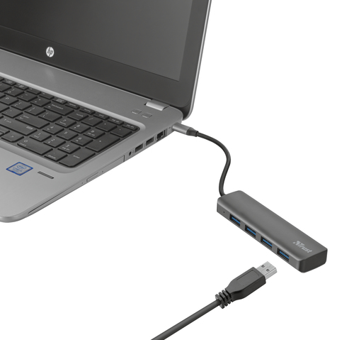 Trust 23328 interface hub USB 3.2 Gen 1 (3.1 Gen 1) Type-A 5000 Mbit/s Grey – image 3