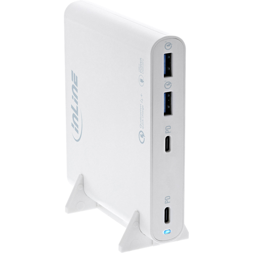 InLine USB power supply, GaN charger, 4-port, 2x USB-C + 2x USB-A